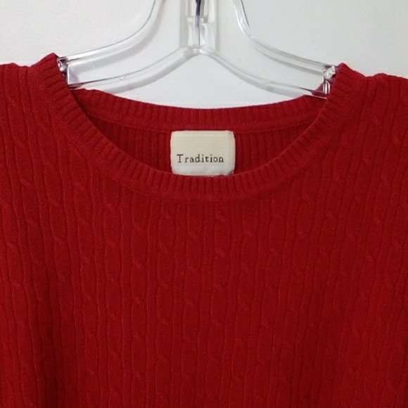 Tradition red short sleeve sweater top - Picture 3 of 6